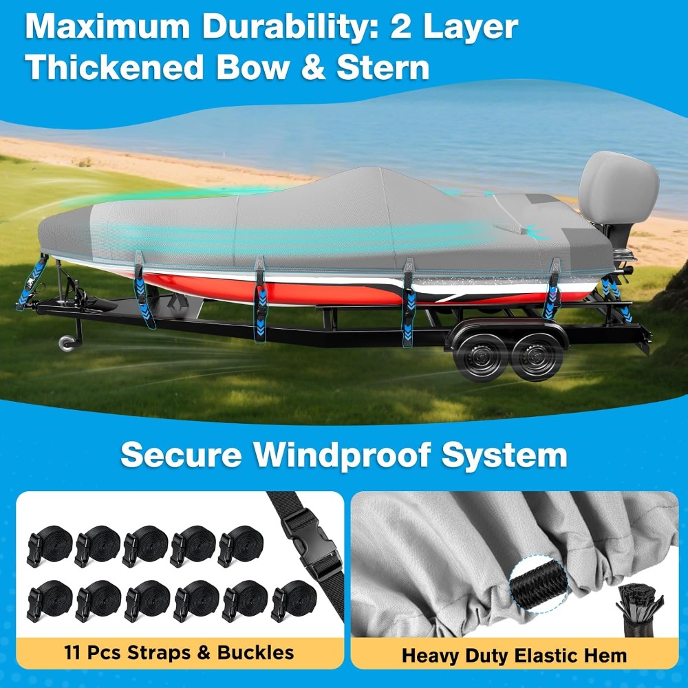 Boat Cover 20-22ft, 1200D Wate - Fishing Boat Cover reseña y precio