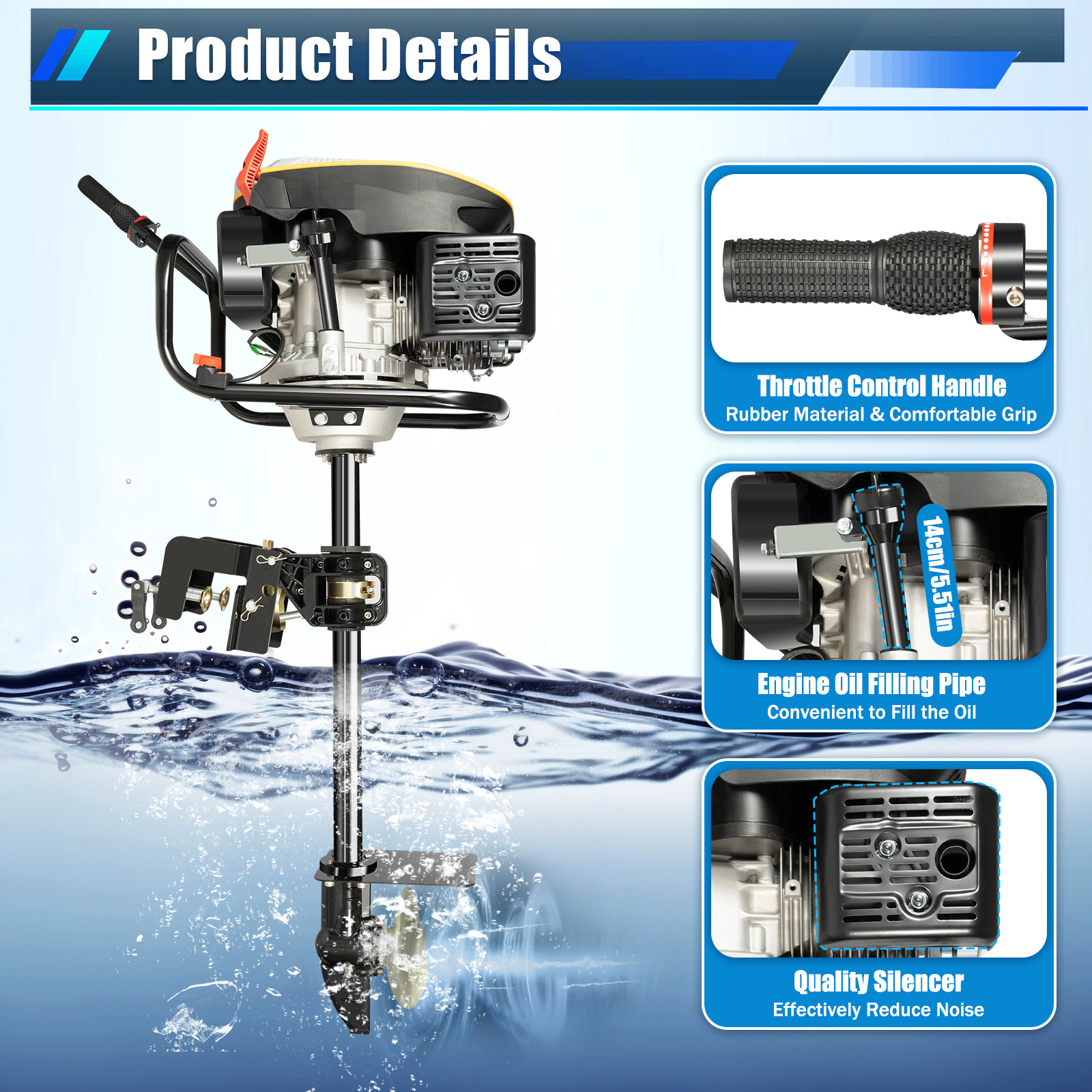 Outboard Motor Boat Engine, 4  - Fishing Boat Outboard Motor reseña y precio