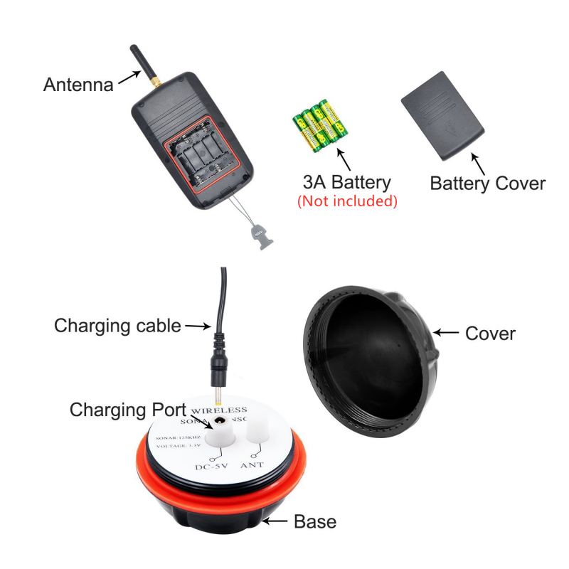 Sonar Sensor LCD Fish Finder 4 - Fishing Boat Depth Finder reseña y precio