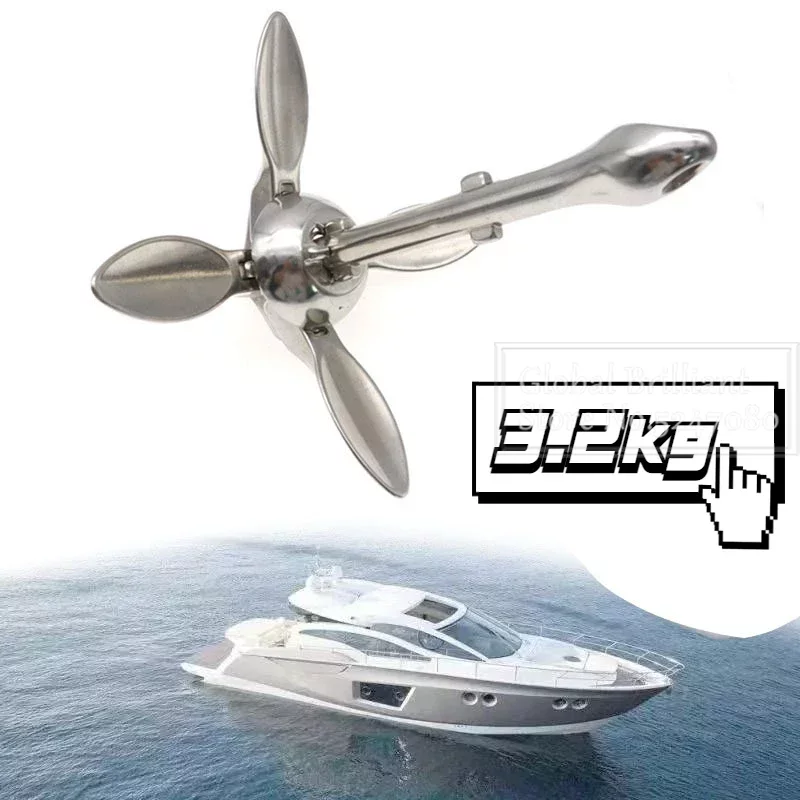 3.2KG/4KG Boat Stainless Steel - Fishing Boat Anchor reseña y precio