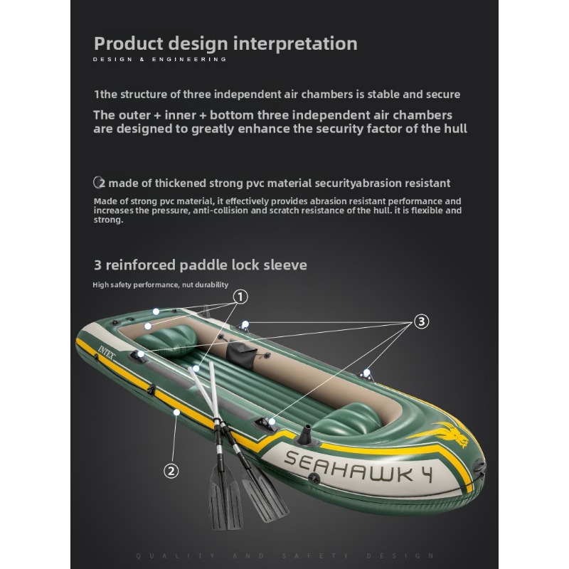 295*137*43cm 3 Person Inflatab - Fishing Boat Paddle reseña y precio